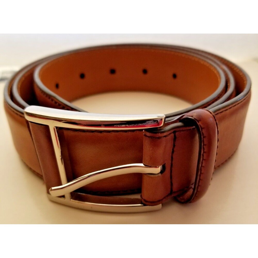 Magnanni Velaz Men's Leather Belt #1510 Made in Spain Cuero Brown Tan Size 38